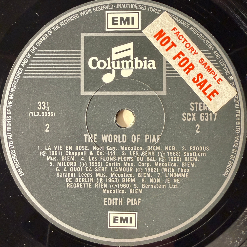 Edith Piaf ‎– The World Of Piaf (Англия 1969г.) Promo