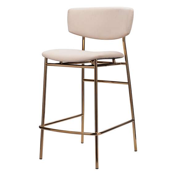 Стул полубарный Elle кремовый с золотыми ножками