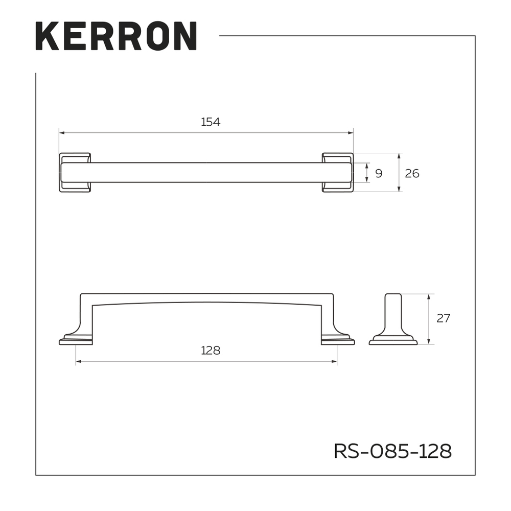 Ручка-скоба, 128 мм, матовый черный RS-108-128 BL