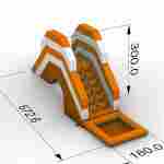 Надувная лестница для бассейна из ПВХ с бассейном, оранжевый, 6,7*1,8*3 м