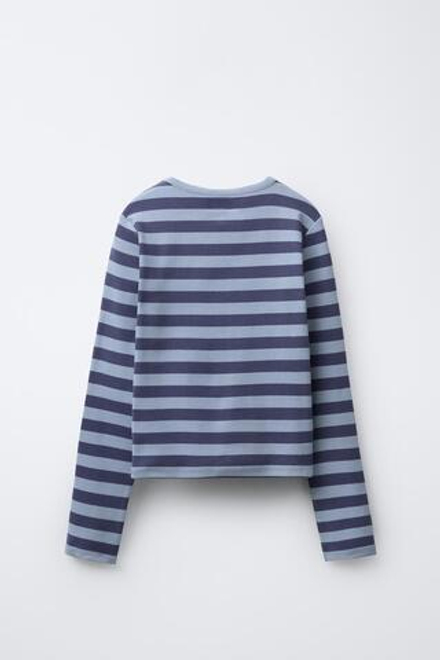 ZARA ФУТБОЛКА С ВЫШИВКОЙ И ПАЙЕТКАМИ, ПОЛОСКИ