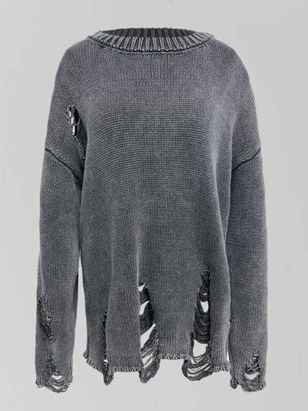 Свитер by Gor 9402 удлиненный рваный стиль