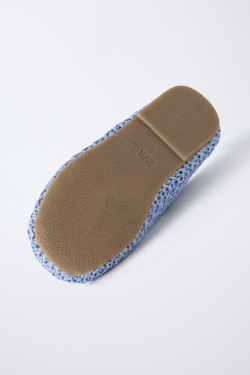 ZARA ПЛЕТЕНЫЕ БАЛЕТКИ, СИНИЙ