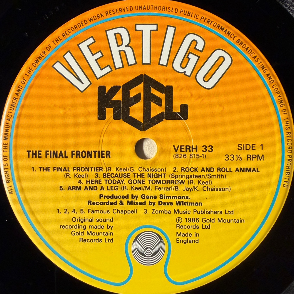Keel ‎– The Final Frontier (Англия 1986г.) Т