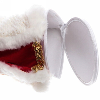 Дед Мороз 50 см в белой шубе (без музыки) с отделением под конфеты/подарок