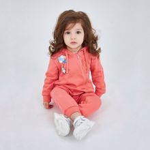 Персиковый комбинезон для девочки из футера KOGANKIDS