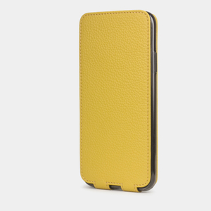 Чехол для iPhone 11 Pro Max из натуральной кожи теленка, желтого цвета