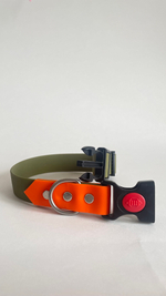 Ошейник для собак из Биотана , 25 мм , 30-40 см. Хаки /оранжевый. Ромб. Yki too