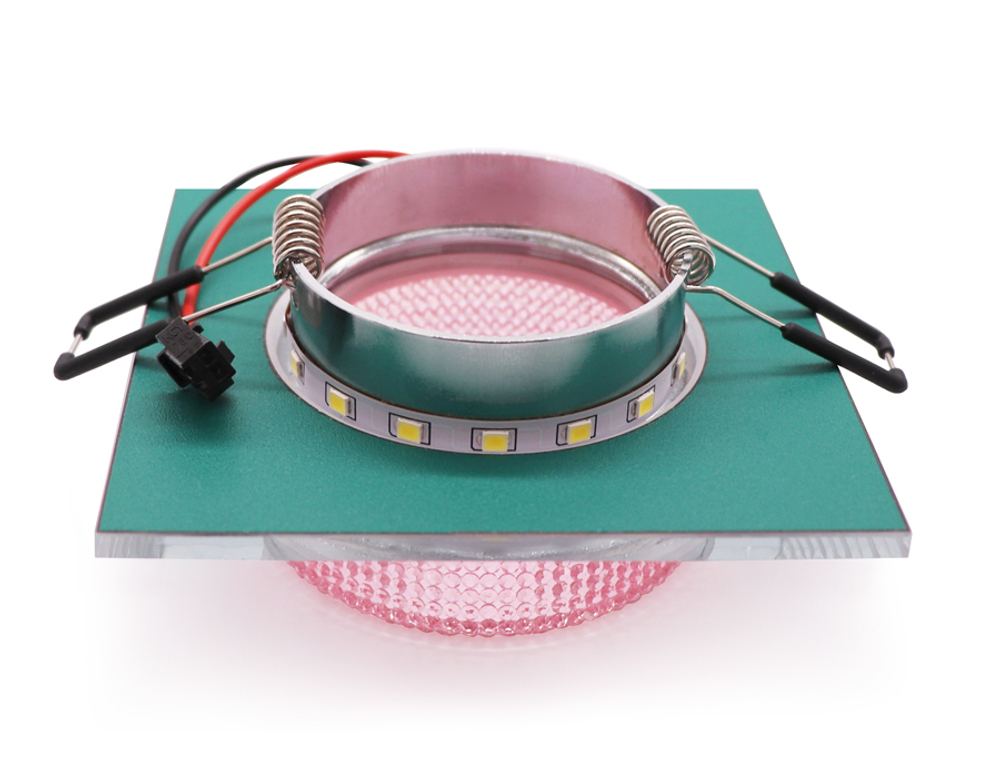 Встраиваемый точечный светильник TN356 CH/PI хром/розовый GU5.3+3W (LED COLD) 95*95*45