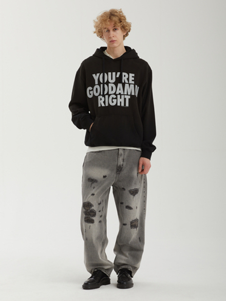 Мужская Толстовка You're Goddamn Right Fade Washing