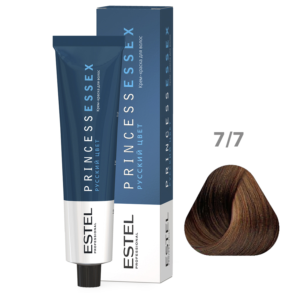 ESTEL PRINCESS ESSEX Крем-краска для волос, 7/7 средне- русый коричневый/кофе с молоком, 60 мл