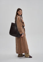 сумка шоппер коричневый рептилия