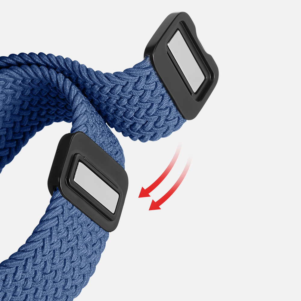 Эластичный ремешок синего цвета (Storm Blue) от Dux Ducis для смарт часов Samsung Galaxy Watch 3, 4, 5, 6 и 7 (размер крепления 20мм), серия Strap (Mixture Pro Series)