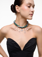 Колье "Sun And Moon" из малахита и лазурита Silver