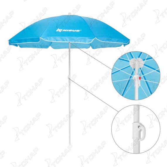 Зонт пляжный NISUS d 1,8м прямой (19/22/170Т) N-180