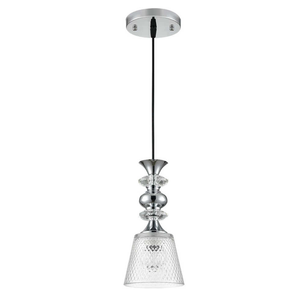 8049/1A SUSPENTIONI LN26 392 хром/прозрачный металл/стекло Подвесной светильник E27 1*60W 220V MANOLA