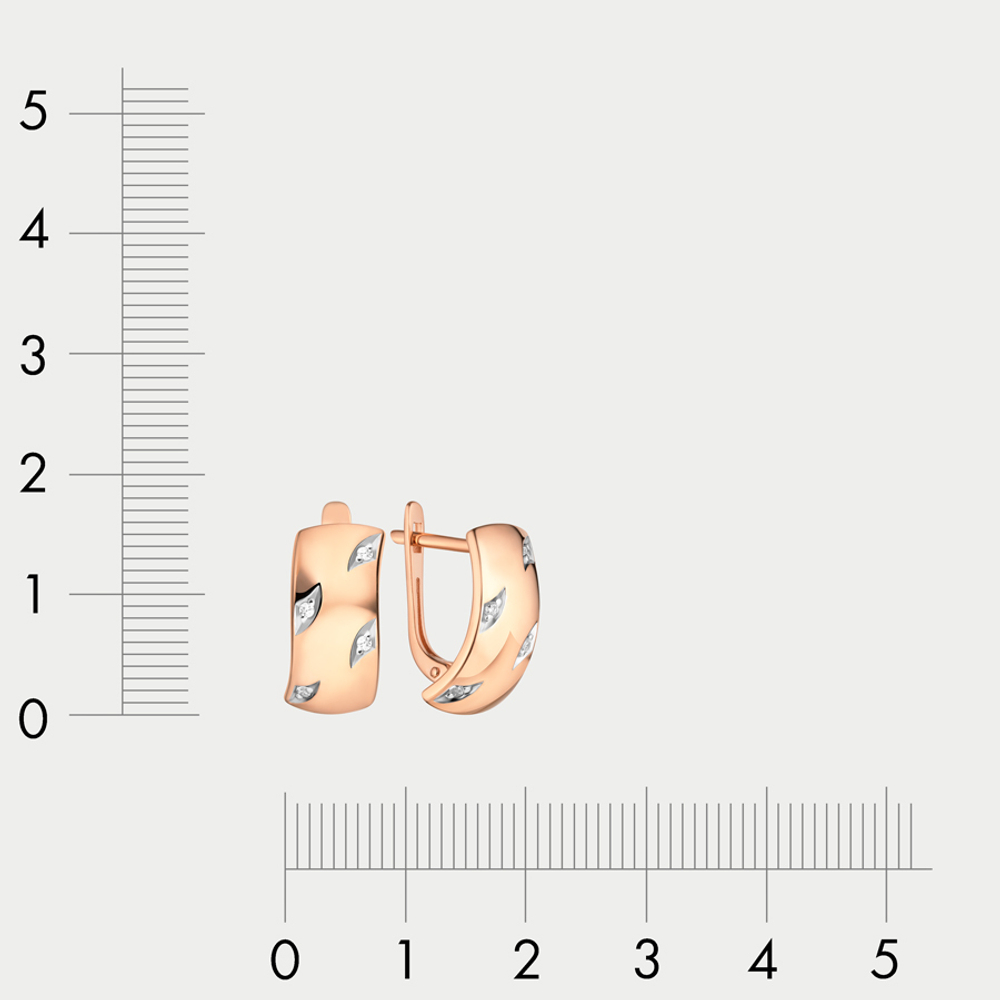 Серьги с фианитами для женщин из розового золота 585 пробы (арт. 40227000)