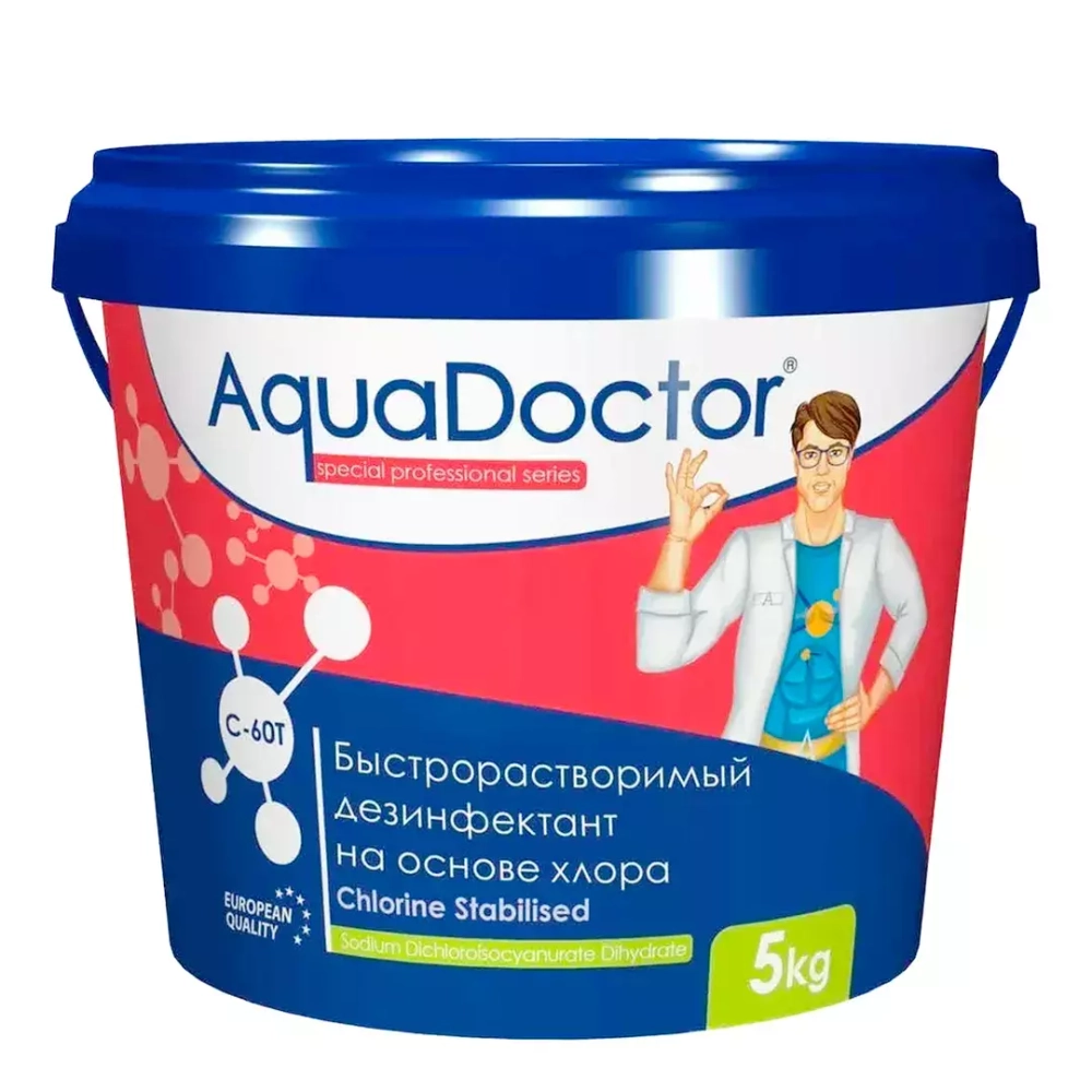 AquaDoctor C-60T - 5кг - Ударный хлор для бассейна в таблетках по 20гр