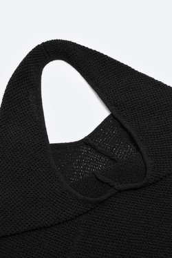 ZARA СУМКА ИЗ РЕЛЬЕФНОЙ ТКАНИ, ЧЕРНЫЙ