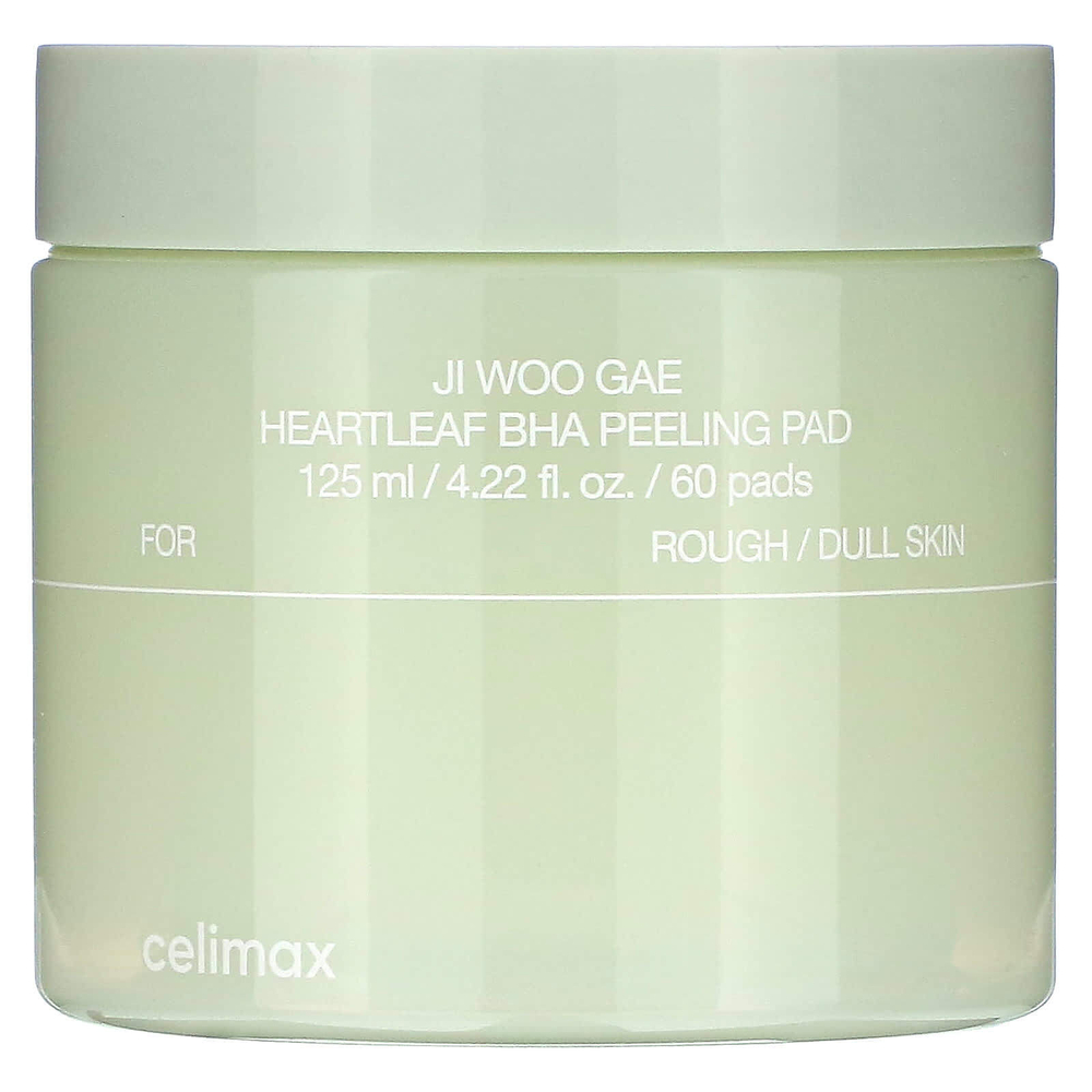 Celimax, Пилинг-пилинг Ji Woo GAE Heartleaf BHA, 60 салфеток, 125 мл (4,22 мл)