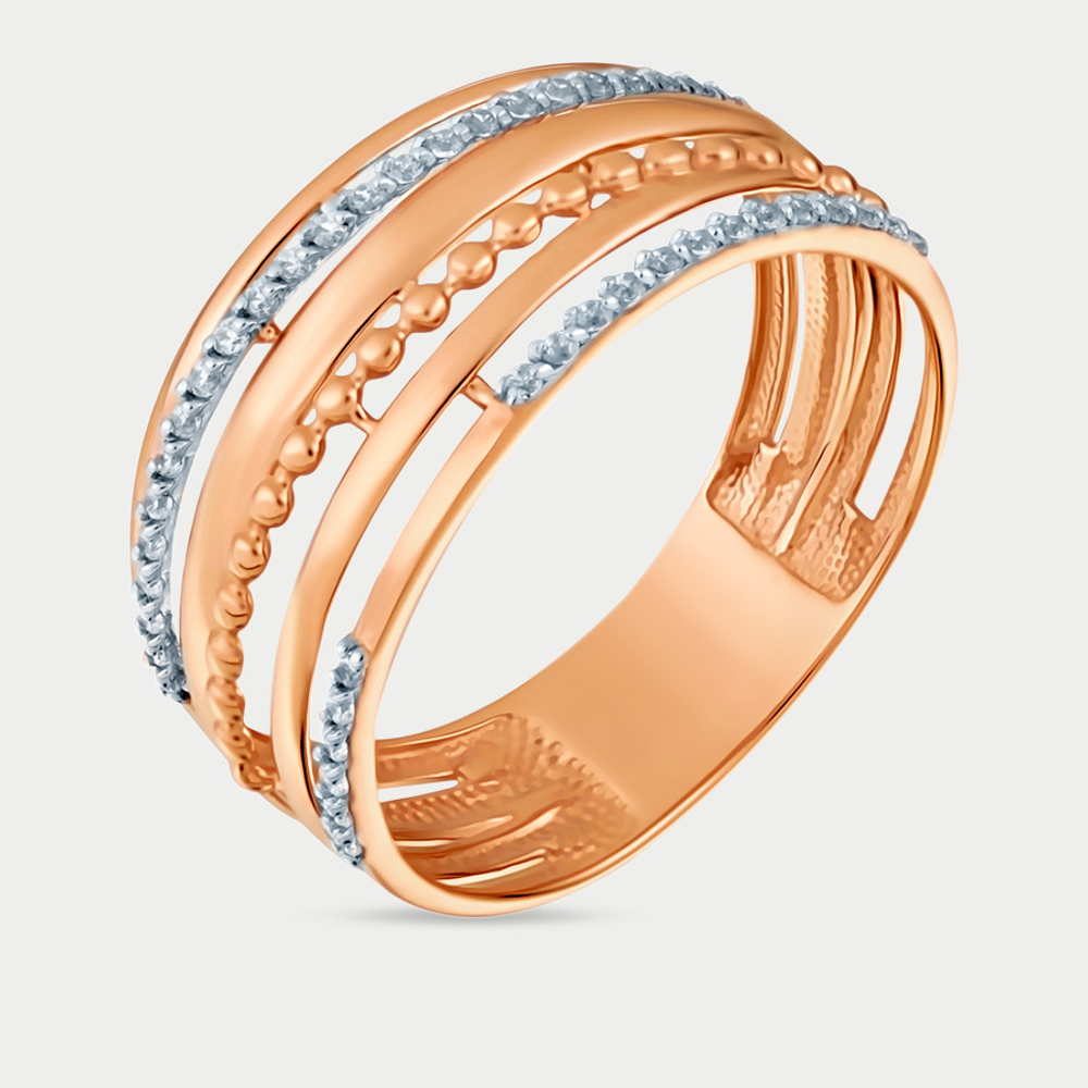 Женское кольцо из розового золота 585 пробы с фианитами (арт. 015321-1102)