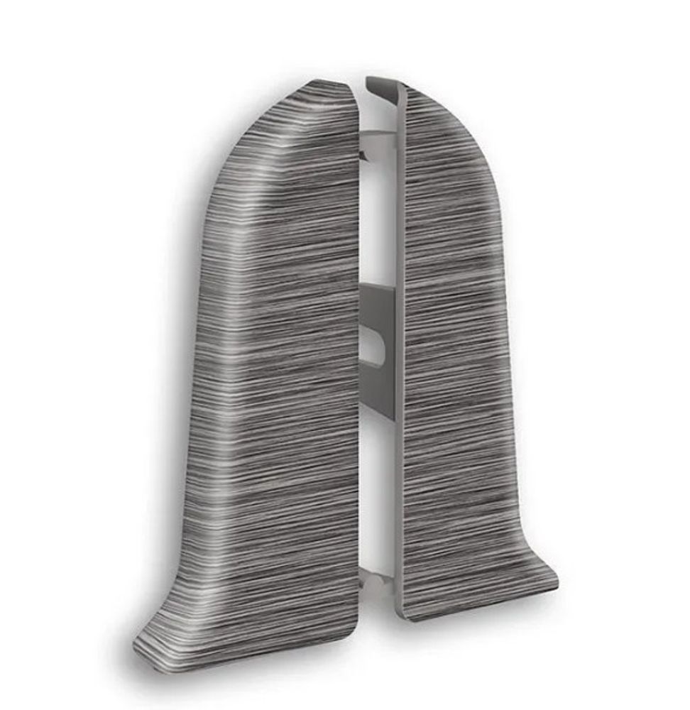 Торцевые (пара) для плинтуса 70мм "Идеал Классик", 187 Алюминий темный