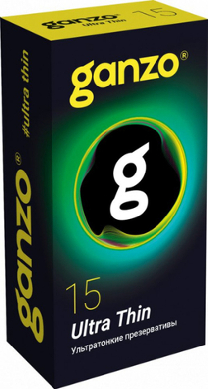 Презервативы Ganzo Ultra thin, ультратонкие, латекс, 18 см, 15 шт