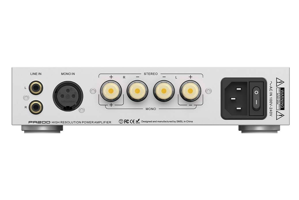 Усилитель мощности SMSL PA200, GaN FET, стереофонический, RCA, XLR