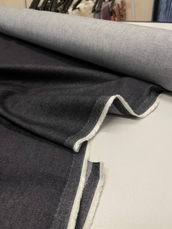 Костюмно-плательный хлопковый однотонный джинс (ACNE STUDIOS, 100%хлопок, Лунная ночь, 150, 340 гр/м2)