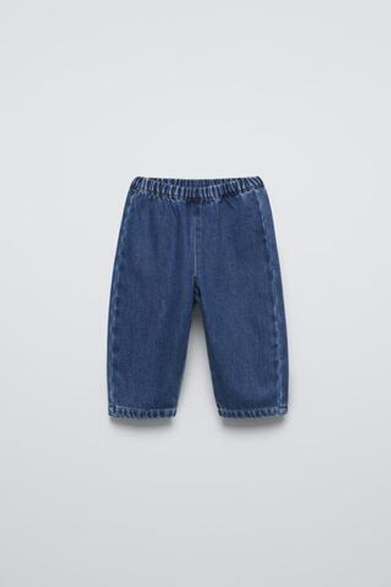 ZARA ДЖИНСЫ СВОБОДНОГО КРОЯ, ВЫЦВЕТШИЙ СИНИЙ