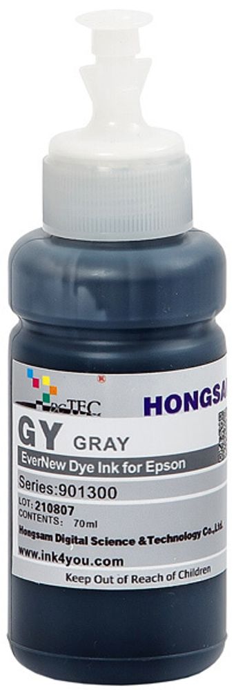 Чернила DCTec — HONGSAM водорастворимые для Epson серия: 901300 - Gray (Серый) 70 мл. с дозатором