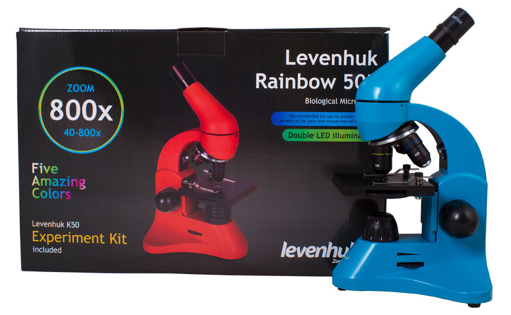 Микроскоп Levenhuk Rainbow 50L Azure Лазурь