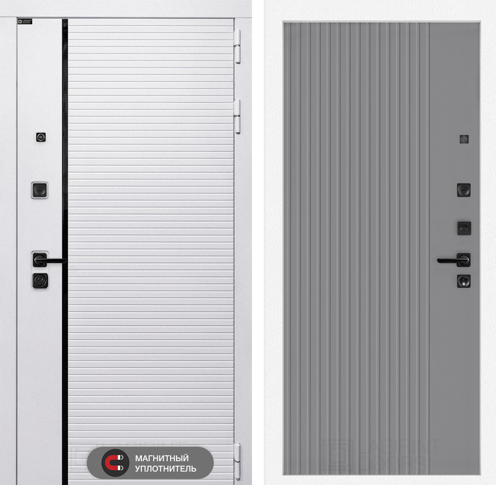 Дверь входная Лабиринт ROYAL 29 Серый софт рельеф металлическая