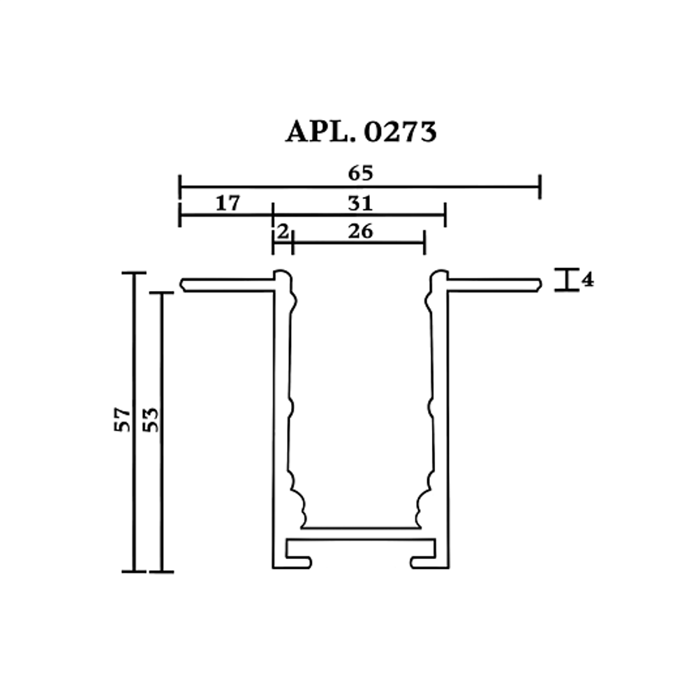 Шинопровод магнитный встраиваемый Aployt Magnetic track 220 APL.0273.00.100