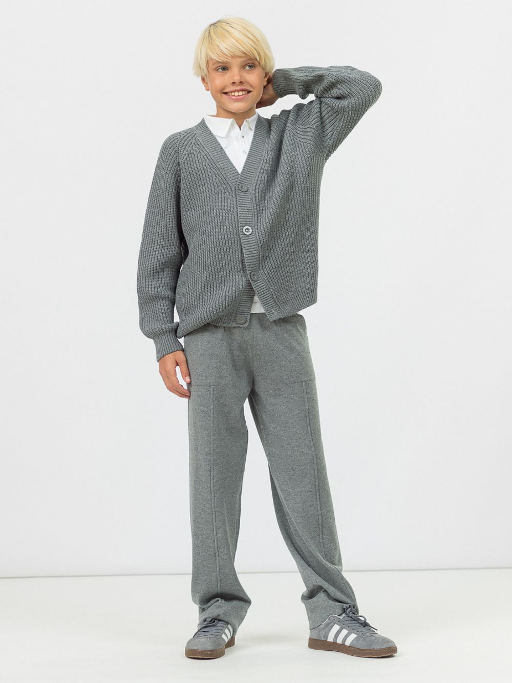 Кардиган для мальчик на пуговицах AT891-M серый