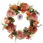 Цветы искусственные венок «Фантазия» 42см оранжевый