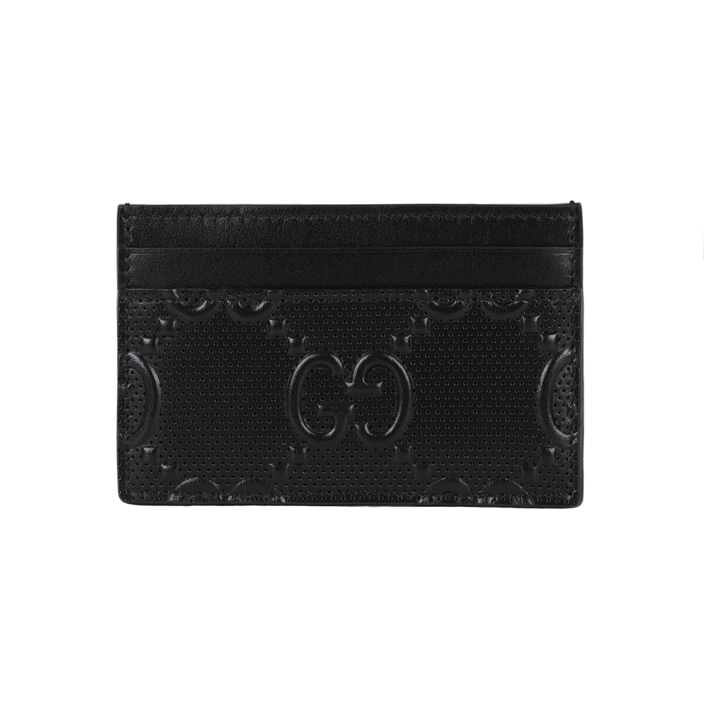 GUCCI Cow Leather Card Holder Card Holder Men"s Black
