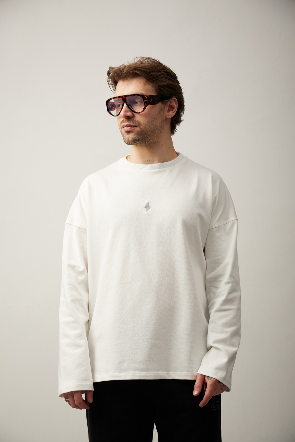 Лонгслив молочный из 100% хлопка