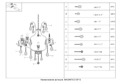 Люстра Crystal Lux MAGNIFICO SP13 BLACK/TRANSPARENT