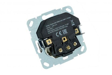 Розетка С/З+USB-зарядное устройство 3,4 А+TypeC IUK-3-01 E/S крем, LIREGUS EPSILON