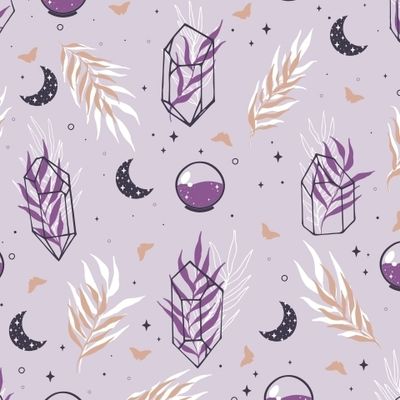 Волшебный фиолетовый паттерн с кристаллами