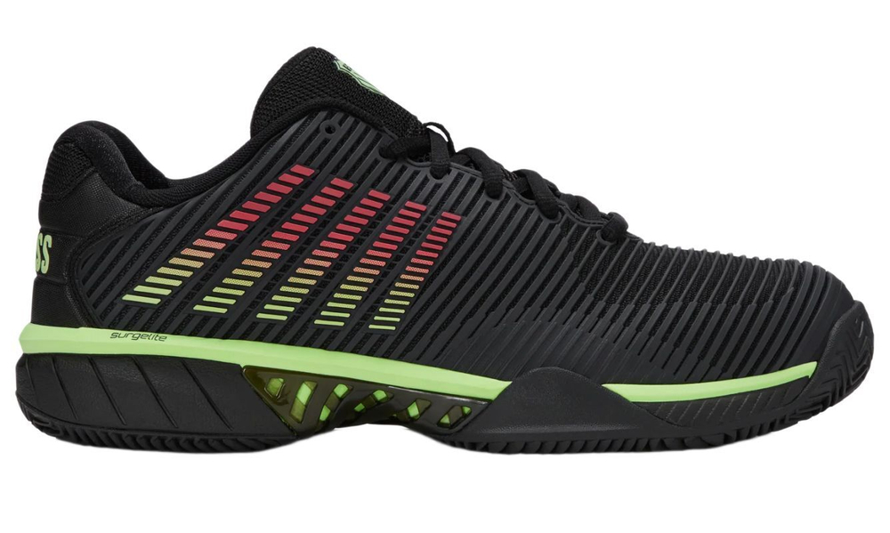 Теннисные кроссовки K-Swiss Hypercourt Express 2 Clay - black/soft neon green/neon lava