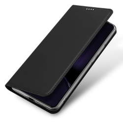 Чехол книжка из PU кожи черного цвета от Dux Ducis для Xiaomi Redmi Turbo 4 и Poco X7 Pro, серия Skin Pro Series Case