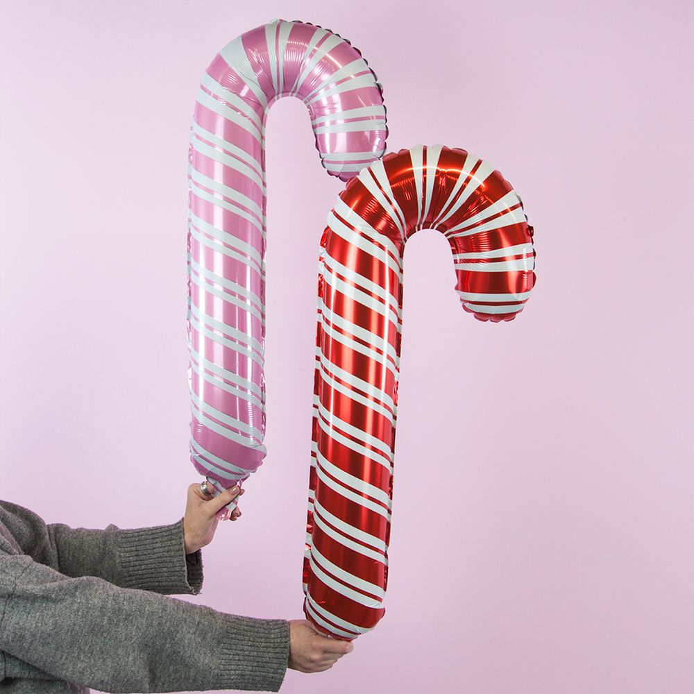 Шар (33''/84 см) Фигура, Леденец трость (надув воздухом), Красный, 1 шт.