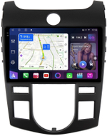 Магнитола для KIA Cerato 2 2008-2013 (климат, рамка черная) - FarCar BM9-2K-7093CLB монитор 9.5" 2K QLED на Android 14, TS10, 4+32Гб, CarPlay, 4G SIM-слот