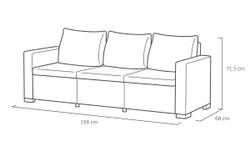 Комплект мебели California 3 Seater Set, серый