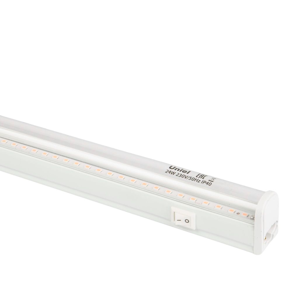 ULI-P13-24W-SPLE IP40 WHITE Светильник для растений светодиодный линейный. 872мм. выкл. на корпусе. Алюминий. Спектр для фотосинтеза. TM Uniel