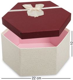 WG-26/3-C Коробка подарочная «Шестиугольник» цв.бел./борд.