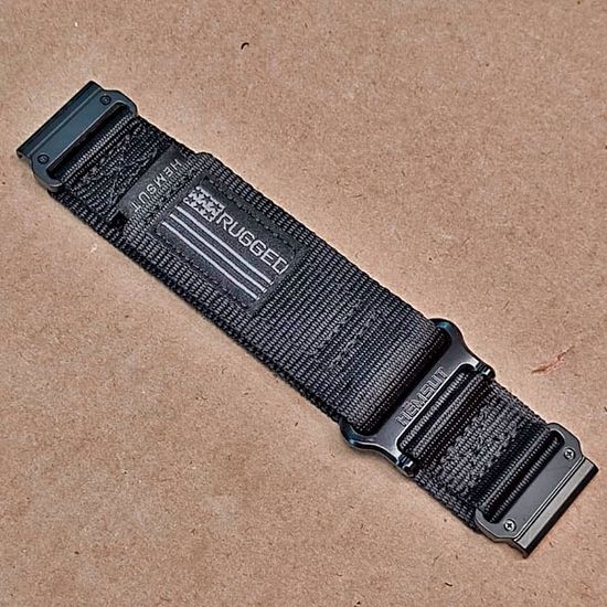 Нейлоновый ремешок Hemsut Rugged 26 мм для Garmin Fenix 7x 6x 5x, Tactix 7 Delta, Enduro 2, Instinct 2X быстросъемный (Черный)
