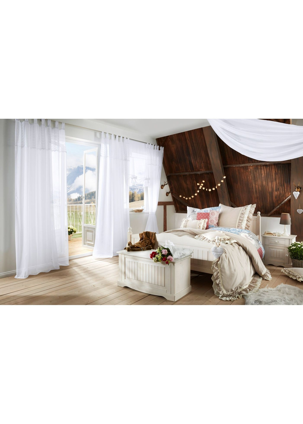 Сундук - скамья из сосны Рома, белый